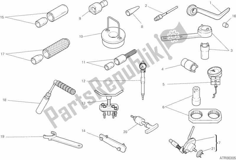 Tutte le parti per il 01a - Strumenti Di Servizio Per Officina del Ducati Diavel USA 1200 2013